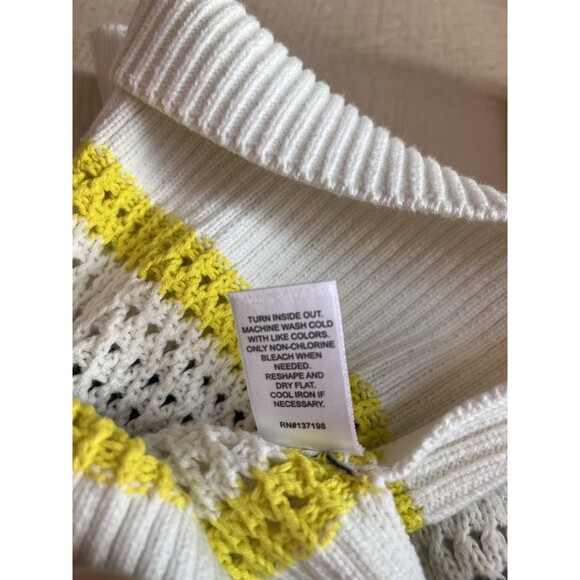 Kerri Rosenthal womens Smiley Face Cotton Open Knit Pullover Sweater size Large - Picture 5 of 5